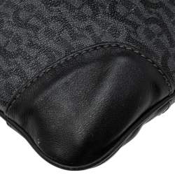 Pre Owned Aigner Black Signature Coated Canvas and Leather Crossbody Bag
