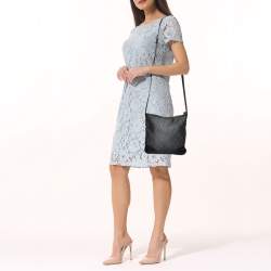 Pre Owned Aigner Black Signature Coated Canvas and Leather Crossbody Bag