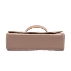 Pre Owned Aigner Pink Leather Logo Flap Shoulder Bag