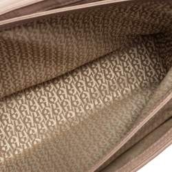 Pre Owned Aigner Pink Leather Logo Flap Shoulder Bag