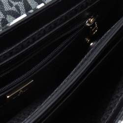 Pre Owned Aigner Black Signature Canvas And Leather Flap Shoulder Bag