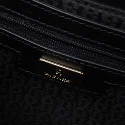 Pre Owned Aigner Black Signature Canvas And Leather Flap Shoulder Bag