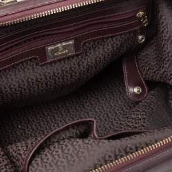 Pre Owned Aigner Dark Brown Leather Boston Bag