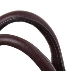 Pre Owned Aigner Dark Brown Leather Boston Bag