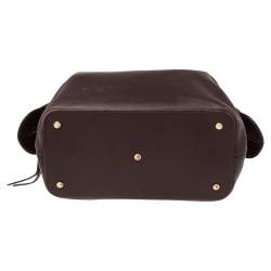 Pre Owned Aigner Dark Brown Leather Boston Bag