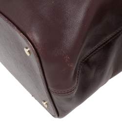 Pre Owned Aigner Dark Brown Leather Boston Bag