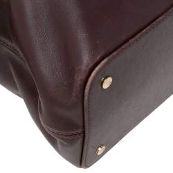 Pre Owned Aigner Dark Brown Leather Boston Bag