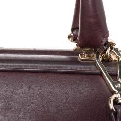 Pre Owned Aigner Dark Brown Leather Boston Bag