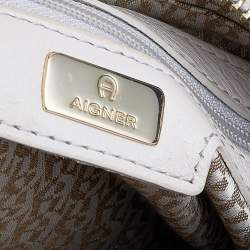 Pre Owned Aigner Beige Leather Olivia Tote