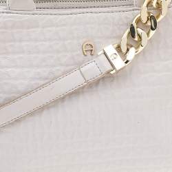 Pre Owned Aigner Beige Leather Olivia Tote