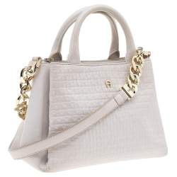 Pre Owned Aigner Beige Leather Olivia Tote