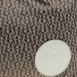 Pre Owned Aigner Beige/Off White Canvas and Leather Hobo