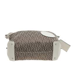 Pre Owned Aigner Beige/Off White Canvas and Leather Hobo