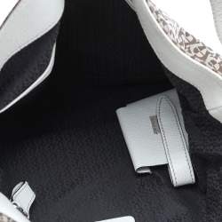 Pre Owned Aigner Beige/Off White Canvas and Leather Hobo