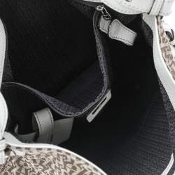 Pre Owned Aigner Beige/Off White Canvas and Leather Hobo