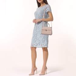 Pre Owned Aigner Pink Leather Genoveva Top Handle Bag