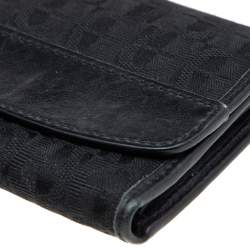 Aigner Black Signature Canvas and Leather Trifold Wallet