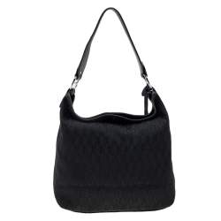 Aigner Black Signature Canvas and Leather Hobo