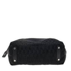 Aigner Black Signature Canvas and Leather Hobo