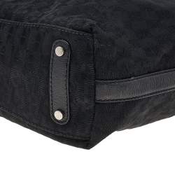 Aigner Black Signature Canvas and Leather Hobo