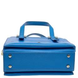 Pre Owned Aigner Blue Leather Lana City Tote