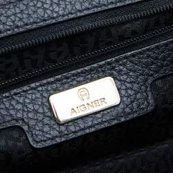 Pre Owned Aigner Dark Green/Black Leather Diadora Crossbody Bag