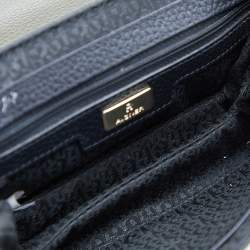 Pre Owned Aigner Dark Green/Black Leather Diadora Crossbody Bag