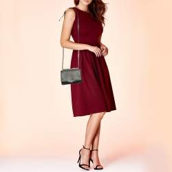 Pre Owned Aigner Dark Green/Black Leather Diadora Crossbody Bag