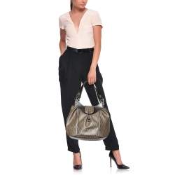 Pre Owned Aigner Brown Signature Coated Canvas and Leather Hobo