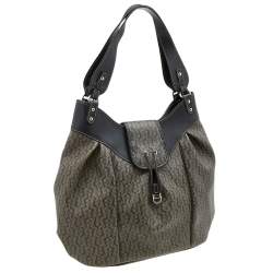 Pre Owned Aigner Brown Signature Coated Canvas and Leather Hobo