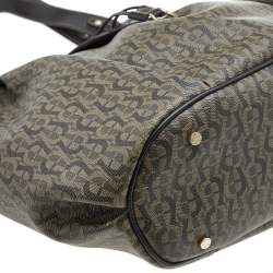 Pre Owned Aigner Brown Signature Coated Canvas and Leather Hobo