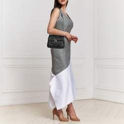 Pre Owned Aigner Black Signature Leather Genoveva Top Handle Bag