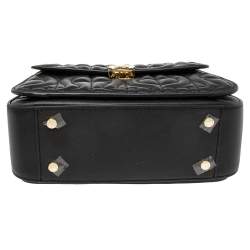 Pre Owned Aigner Black Signature Leather Genoveva Top Handle Bag