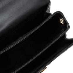 Pre Owned Aigner Black Signature Leather Genoveva Top Handle Bag