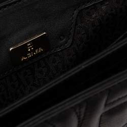 Pre Owned Aigner Black Signature Leather Genoveva Top Handle Bag