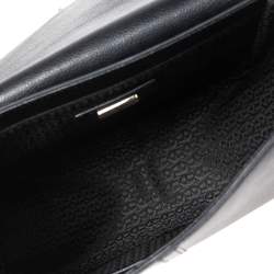 Pre Owned Aigner Black Leather Cybill Cavallo Flap Shoulder Bag