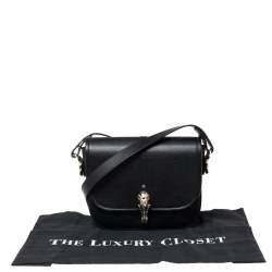 Pre Owned Aigner Black Leather Cybill Cavallo Flap Shoulder Bag