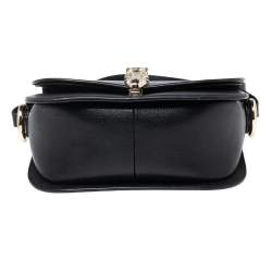 Pre Owned Aigner Black Leather Cybill Cavallo Flap Shoulder Bag