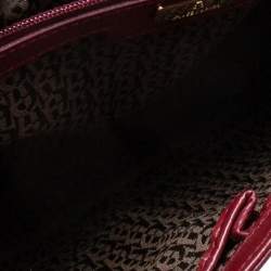 Pre Owned Aigner Burgundy Leather Top Handle Bag