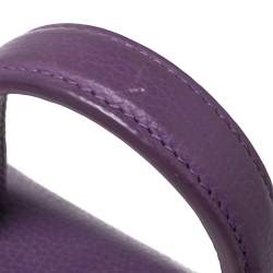 Pre Owned Aigner Purple Leather Genoveva Top Handle Bag