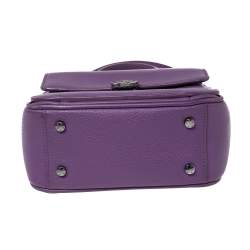 Pre Owned Aigner Purple Leather Genoveva Top Handle Bag