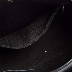 Pre Owned Aigner Black Croc Embossed Leather Cavallina Tote