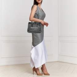 Pre Owned Aigner Black Signature Coated Canvas And Leather Tassel Top Handle Bag