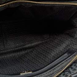 Pre Owned Aigner Black Signature Coated Canvas And Leather Tassel Top Handle Bag