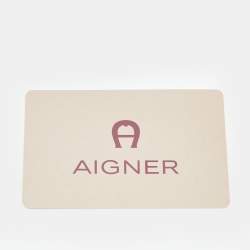 Pre Owned Aigner Metallic Gold Leather Cavallina Tassel Zip Around Wallet