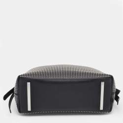 Pre Owned Aigner Black Leather Studded Top Handle Bag