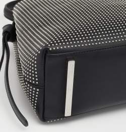 Pre Owned Aigner Black Leather Studded Top Handle Bag