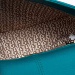 Pre Owned Aigner Green Grained Leather Mini Pina Crossbody Bag