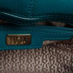 Pre Owned Aigner Green Grained Leather Mini Pina Crossbody Bag