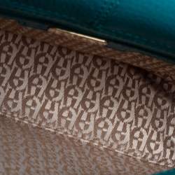 Pre Owned Aigner Green Grained Leather Mini Pina Crossbody Bag